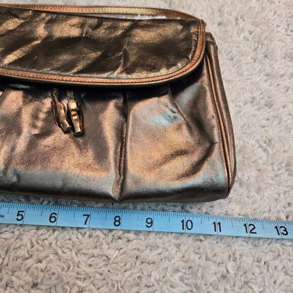 Vintage 90s Liz Claiborne Metallic Bronze Purse - Picture 8 of 9